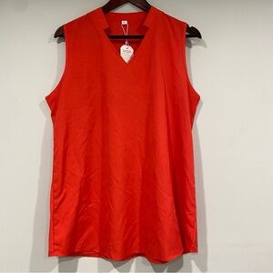 2 pcs set Women's V Neck Sleeveless Tank and Shorts Red Circle Print Size XL NWT